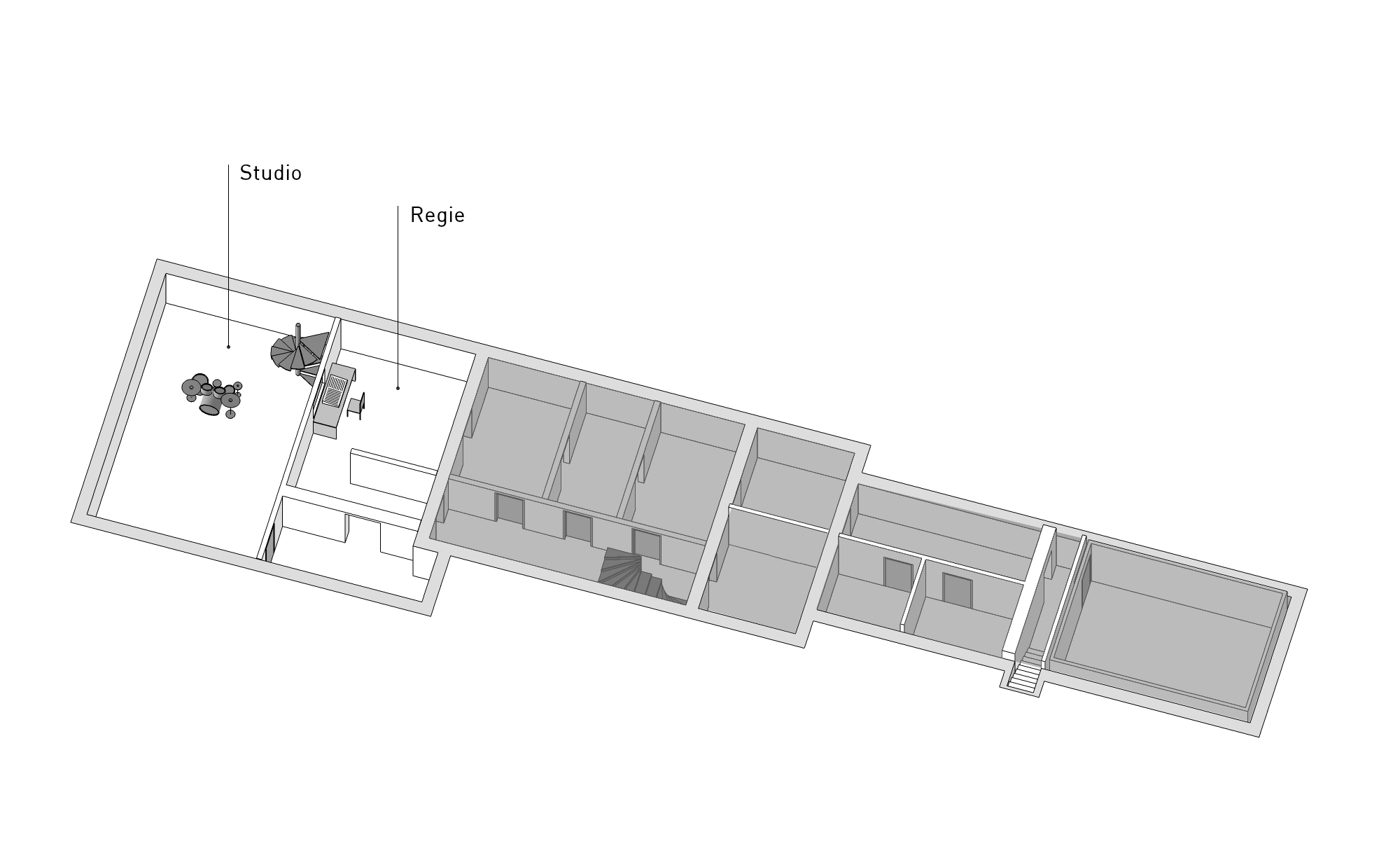 Keller / Untergeschoss Musikbahnhof Annahütte